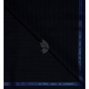 Raymond 100% Pure Wool (All Wool) Striped Navy Blue Color Unstitched Trouser Fabric - 1.3 Mts / VV2081