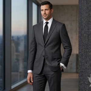 Raymond 100% Pure Wool (All Wool) Plain Grey Color Unstitched Suit Fabric - 3 Mts / VV2087