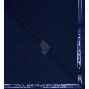 Raymond 100% Pure Wool (All Wool) Plain Blue Color Unstitched Trouser Fabric - 1.3 Mts / VV2092