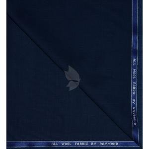 Raymond 100% Pure Wool (All Wool) Plain Blue Color Unstitched Trouser Fabric - 1.3 Mts / VV2099