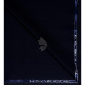 Raymond 100% Pure Wool (All Wool) with GABARDINE Weaving Plain Navy Blue Color Unstitched Trouser Fabric - 1.25 Mts / VV2112