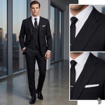 Raymond 100% Pure Wool (All Wool) Navy Blue Color Solid Unstitched Suit Fabric - 3.5 Mts / VV2124