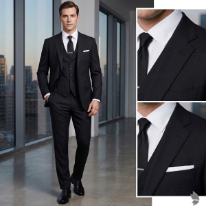 Raymond 100% Pure Wool (All Wool) Navy Blue Color Solid Unstitched Suit Fabric - 3.5 Mts / VV2124