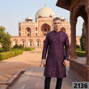 Raymond "CEREMONIA" Collection Wool Blended Maroon with Jacquard and Floral design Unstitched Sherwani (Kurta) Fabric - 2.2 Mts / VV2136