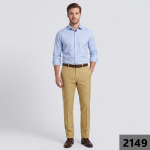 Raymond Super 100's Merino Wool Fine Fabric in Yellow colour with Blue and white Checkered Unstitched Trouser Fabric - 1.3 meters / VV2149