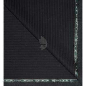 Raymond 45% Merino Wool Black colour with Striped design Unstitched Trouser Fabric - 1.3 meters / VV2155