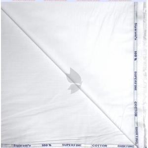 Siyaram's Sandalwood Aroma Pro fabric with 100% Superfine Cotton white Coloured unstitched Shirt fabric - 1.60 Mts / VV2298