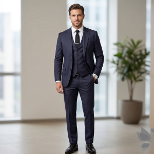 Raymond 35% Vicose blended Limed Spruce Blue (Blue) colour fine fabric with All Weather Variant and Dotted Jacquard Weave unstitched Suit Fabric - 3.5 Mts / VV2325