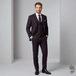 Raymond 35% Vicose blended Rosewood (Brown) colour with Solid pattern unstitched Suit Fabric - 3.5 Mts / VV2328