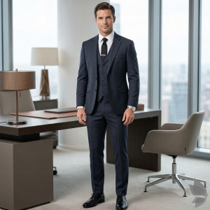 Raymond 35% Viscose blended Navy Blue colour Solid Pattern Unstitched Suit Fabric of 3.25 Mts / VV2331