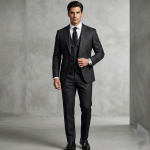 Raymond 35% Viscose blended Black colour Solid Pattern Unstitched Suit Fabric of 3.5 Mts / VV2334