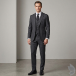 Raymond 35% Viscose blended Grey colour Solid Pattern Unstitched Suit Fabric of 3.5 Mts / VV2336