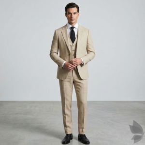 Raymond 35% Viscose blended Beige colour Solid Pattern Unstitched Suit Fabric of 3.25 Mts / VV2339