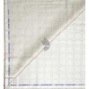 Siyaram's 100% Superfine Cotton with Jacquard weave Solid Pattern Cream (White) colour Unstitched Shirt Fabric of 1.60 Mts / VV2356J