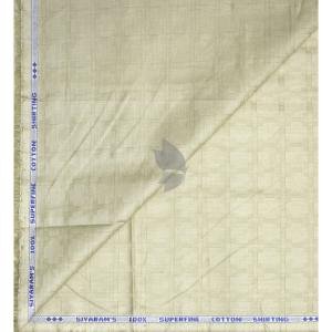 Siyaram's 100% Superfine Cotton with Jacquard weave Solid Pattern Khaki (Beige) colour Unstitched Shirt Fabric of 1.60 Mts / VV2356T