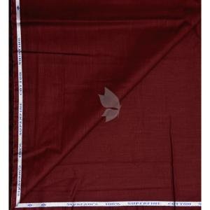 Siyaram's 100% Superfine Cotton Maroon colour with Solid Pattern Unstitched Shirt Fabric of 1.6 Mts / VV2357E