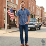 Raymond 100% Pure Linen Blue color Printed Unstitched Shirt Fabric of 1.6 meters / VV2389D