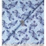 Raymond 100% Pure Linen Blue color Printed Unstitched Shirt Fabric of 1.6 meters / VV2389F