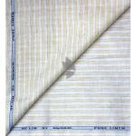 Raymond 100% Pure Linen White color Vertical Striped Unstitched Shirt Fabric of 1.6 meters / VV2389T