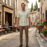 Raymond 100% Pure Linen White color Checkered Unstitched Shirt Fabric of 1.6 meters / VV2389V