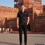 J.Hampstead 100% Pure Giza Cotton Printed pattern Brown (Snuff) colour Unstitched Shirt Fabric of 1.6 meters / VV2392M