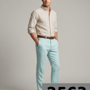 Raymond Super 100's Australian Merino Wool Fine Fabric with Solid Pattern and Light Green (Celadon) colour Unstitched Trouser Fabric of 1.3 Meters / VV2563