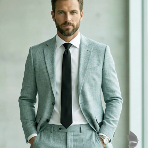 Raymond Super 100's Australian Merino Wool Fine Fabric with Solid Pattern and Light Green (Celadon) colour Unstitched Suit Fabric of 3.25 Meters / VV2564