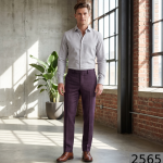 Raymond Super 100's Australian Merino Wool Soft & Gentle Fabric with Self Checkered Pattern and Brown colour Unstitched Trouser Fabric of 1.25 Meters / VV2565