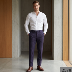 Raymond Australian Merino Wool Blended with All weather Jacquard pattern Dark Blue (Egg Plant) Unstitched Trouser Fabric of 1.25 meters / VV2578