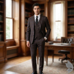 Raymond Australian Merino Wool Blended with All weather Jacquard pattern Dark Blue (Egg Plant) Unstitched Suit Fabric of 3.5 meters / VV2579