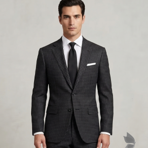 Raymond Australian Merino wool blend with Smart Stretch and made from Fine Merino Wool Checkered Pattern Grey colour Unstitched Suit Fabric of 3.25 meters / VV2592
