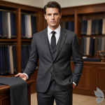 Raymond 35% Viscose Blended Roll Grey colour Solid Pattern Unstitched Suit Fabric of 3.5 meters / VV2611