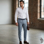 Raymond Luxurious fabrics with Super 120's Wool count & made with 70% wool "Luxolite" Collection Blue colour Checkered Unstitched Trouser Fabric of 1.3 Mts / VV2651