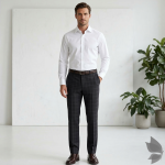 Raymond "Excellence" collection with 45% merino wool Black Checkered unstitched trouser fabric of 1.25 Mts / VV2699