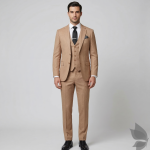 Raymond "Upmaze" collection, soft fabric Australian merino wool blended Beige colour, Jacquard pattern unstitched suit fabric of 3.5 Mts / VV2704