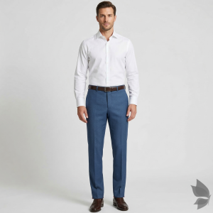 Raymond "Upmaze" collection soft fabric Australian merino wool blend Blue Jacquard unstitched trouser fabric of 1.25 Mts / VV2705