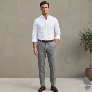 Raymond "Rovigo" collection Viscose blended fabric with Grey colour Striped pattern unstitched trouser fabric of 1.3 Mts / VV2721