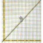 J.Hampstead Moretti Premium Egyptian Collection with 100% Giza Cotton Cream (White) Checkered Pattern Unstitched Shirt Fabric of 1.6 mts - Made In Italy / VV2772