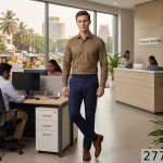 J.Hampstead Moretti Premium Egyptian Collection with 100% Giza Cotton Brown (Apricot) colour Solid Pattern Unstitched Shirt Fabric of 1.6 mts / VV2779