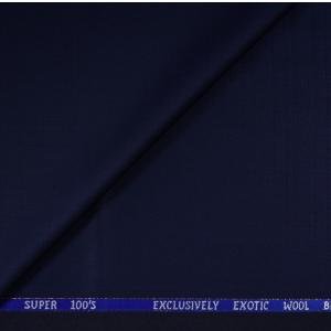 J.HAMPSTEAD SUPER WOOL 100'S NAVY BLUE COLOUR CHECKERED UNSTITCHED TROUSER FABRIC -1.30 METRES / VV5071