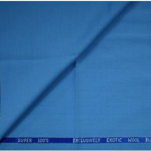 J.HAMPSTEAD 100'S BLUE COLOUR PLAIN UNSTITCHED TROUSER FABRIC -1.30 METRES / VV5155