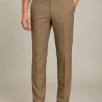 RAYMOND WOOL BLEND BEIGE COLOR CHECKERED PATTERN UNSTITCHED TROUSER FABRIC OF 1.25MTS / VV5294