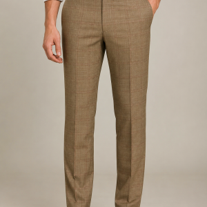 RAYMOND WOOL BLEND BEIGE COLOR CHECKERED PATTERN UNSTITCHED TROUSER FABRIC OF 1.25MTS / VV5294