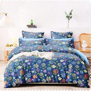 " Weaves Empire " 9.0 Feet x 9.0 Feet (King Size) 100 % Cotton Blue Colour Double Bed Set With Two Stitched Pillow Covers ( 46 cm x 69 cm ) / VV6086