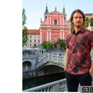 J.HAMPSTEAD " 100% PREMIUM COTTON " MAROON COLOUR WITH GABARDINE WEAVE PRINTED UNSTITCHED SHIRT FABRIC - 1.6 METRES -VV6384