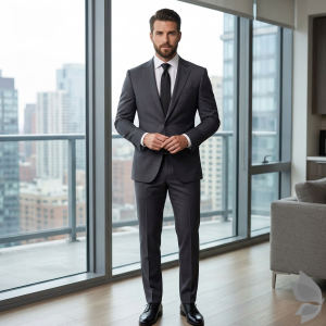 RAYMOND SUPER 100'S PURE MERINO WOOL WITH 20% BAMBOO BROWNISH BLUE COLOURED DESIGN UNSTITCHED SUIT FABRIC -3 METRES / VV6589