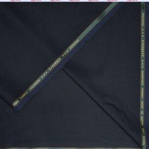 RAYMOND VIRASAFE COLLECTION SUPER 90'S PURE MERINO WOOL NAVY BLUE COLOURED SELF DESIGN UNSTITCHED SUIT FABRIC -3.5 METRES / VV6652