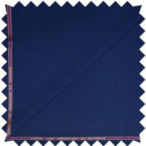 RAYMOND ROYAL BLUE COLOURED STRIPED COTTON WOOL BLENDED UNSTITCHED TROUSER FABRIC -1.25 METRES / VV6684