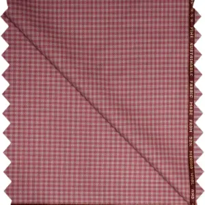 Raymond Amedus Peach checkered 52% Merino wool trouser fabric-1.30 mts / VV6803