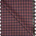Raymond Adorn Super 90's Merino Wool Peach checkered trouser Fabric-1.25 mts / VV6816